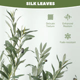 HOMCOM Set of Two Silk Leaf Artificial Olive Trees