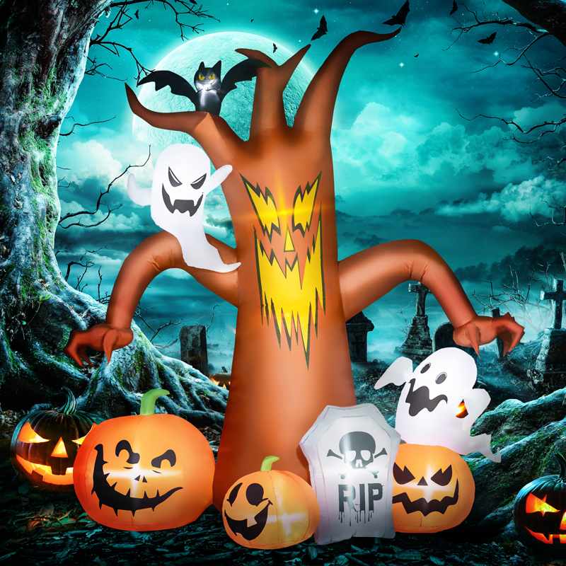 Outsunny 7.9ft Light-Up Halloween Tree Inflatable