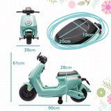 AIYAPLAY 6V Ride on Motorbike, Kids Electric Motorbike w/ Headlights, Music, Training Wheels, for Ages 18-36 Months, Green