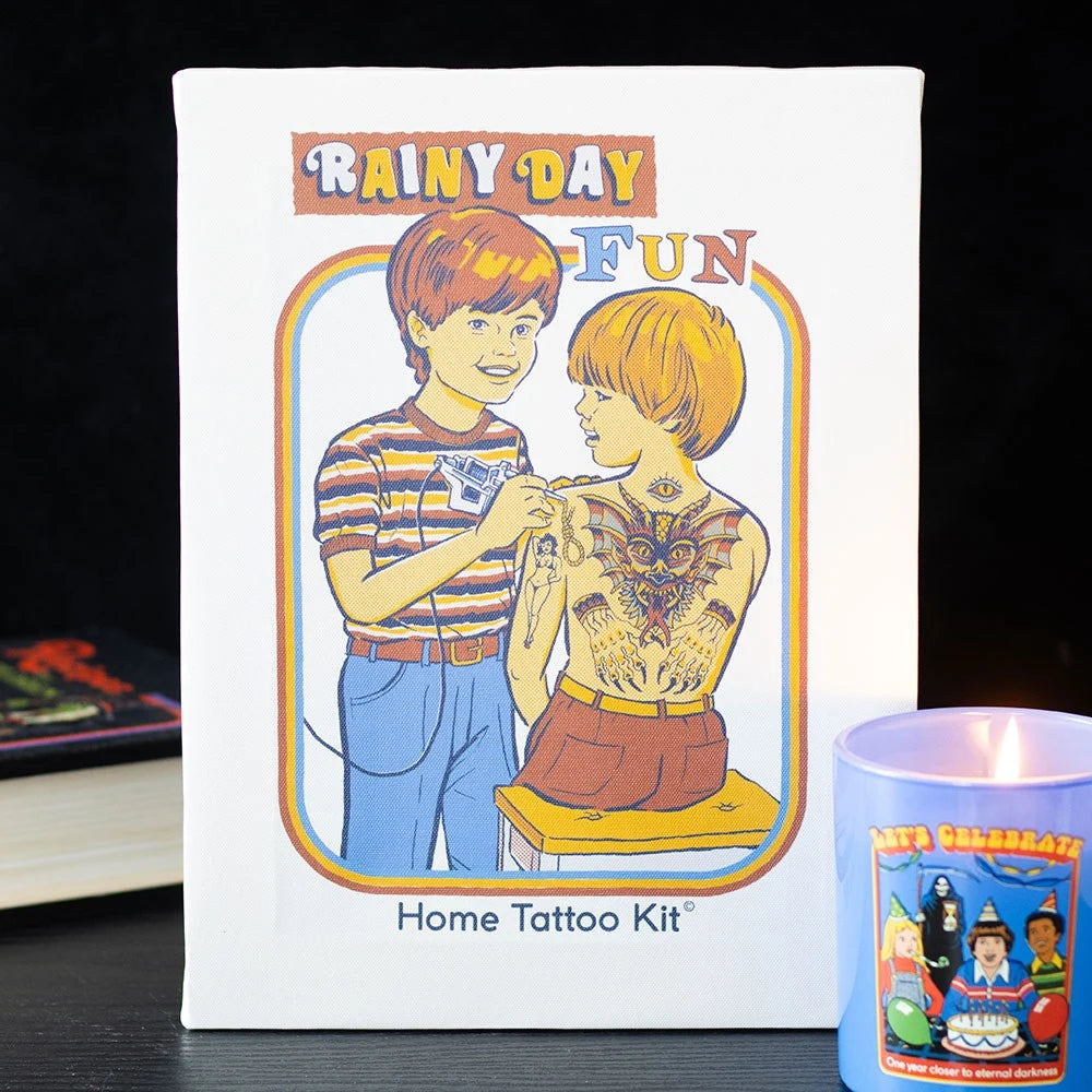 19x25cm Rainy Day Fun Canvas Plaque by Steven Rhodes