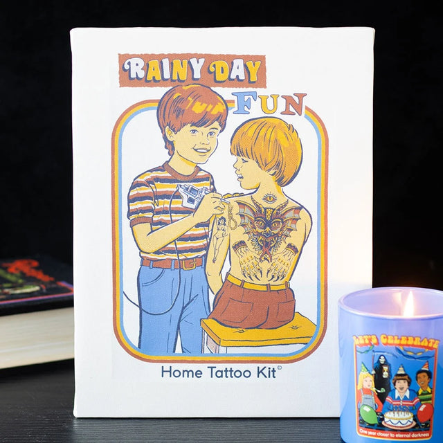 19x25cm Rainy Day Fun Canvas Plaque by Steven Rhodes