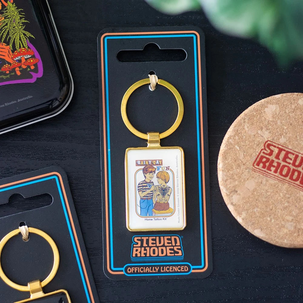 Rainy Day Fun Keyring by Steven Rhodes
