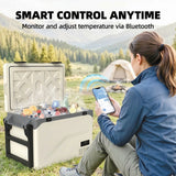 Outsunny 42.5L Compressor Car Fridge Freezer, Camping Refrigerator with App Control, 20C-20C