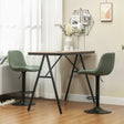 HOMCOM Breakfast Bar Stools Set of 2 Linen upholstery 60-80cm Adjustable Height - Green