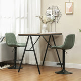 HOMCOM Breakfast Bar Stools Set of 2 Linen upholstery 60-80cm Adjustable Height - Green
