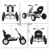 AIYAPLAY Kids Pedal Go Kart with Steel Frame, Sporty Design, for Ages 2-5 Years, White
