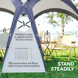 Outsunny Gazebo Party Tent, 3.5x3.5m-Cream/Blue