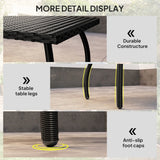 Outsunny PE Wicker Rattan Garden Coffee Table - Black