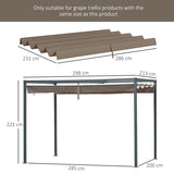 Outsunny Pergola Roof, Retractable Sun Shade Cover for 2.85 x 2m Pergola, UV30+ Protected, Coffee