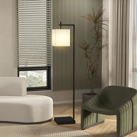 HOMCOM Floor Lamp for Living Room, 66" Modern Tall Standing Lamp with Adjustable Colour Temperatures & 10 Brightness Levels, Remote Control and Foot Switch for Bedroom Office, 9W LED Bulb Included