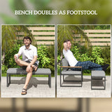 Outsunny Six Piece L Shaped Garden Furniture Set with 3 Loveseats - Natural Wood Finish