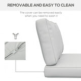Outsunny 2 Seater Back and Seat Cushion Pillows Replacement, Patio Chair Cushions Set for Indoor Outdoor, Light Grey