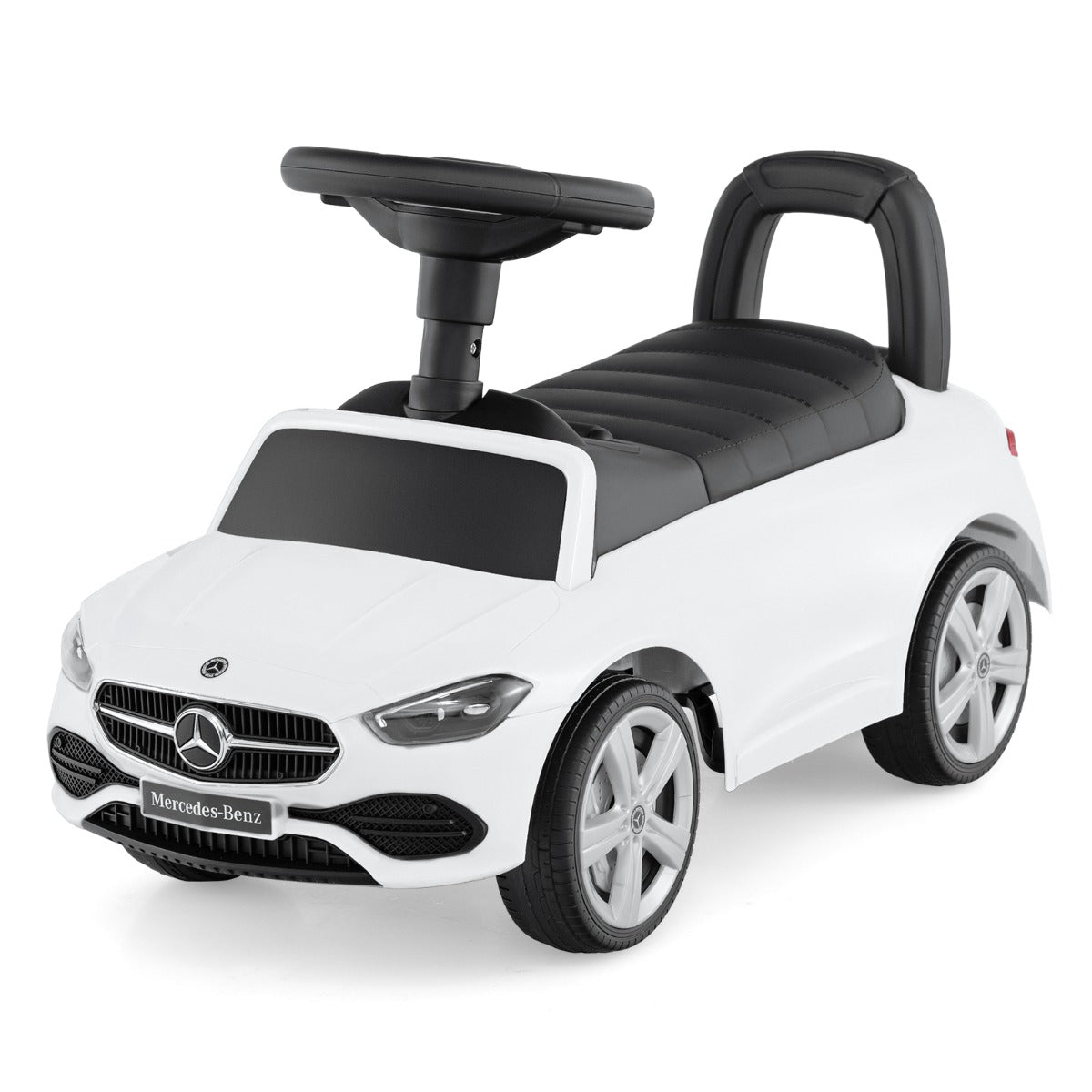 Mercedes-Benz licensed driving toy with steering wheel &amp; storage space ride-on car white