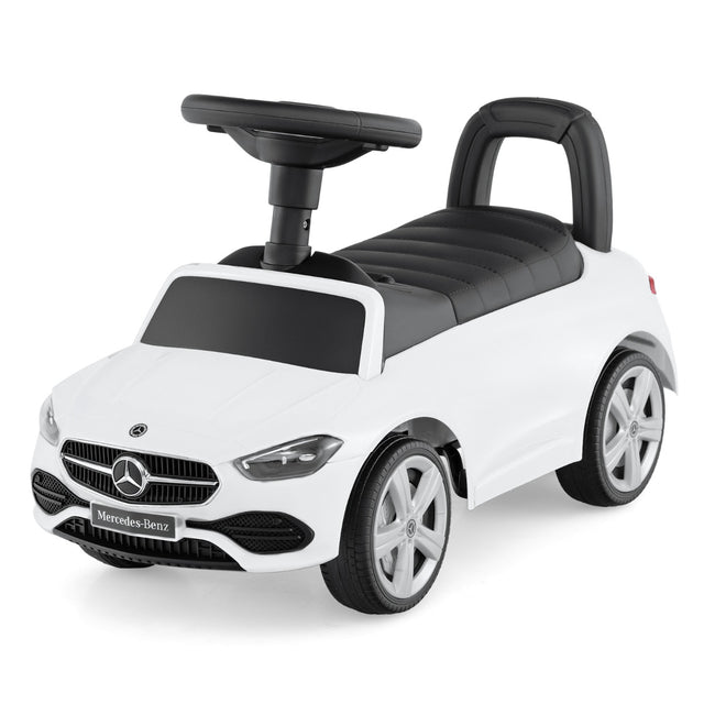 Mercedes-Benz licensed driving toy with steering wheel &amp; storage space ride-on car white