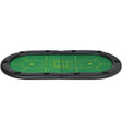 SPORTNOW Foldable Poker Mat, 10-Player Table Top with Cup Holder, Carry Bag - Green