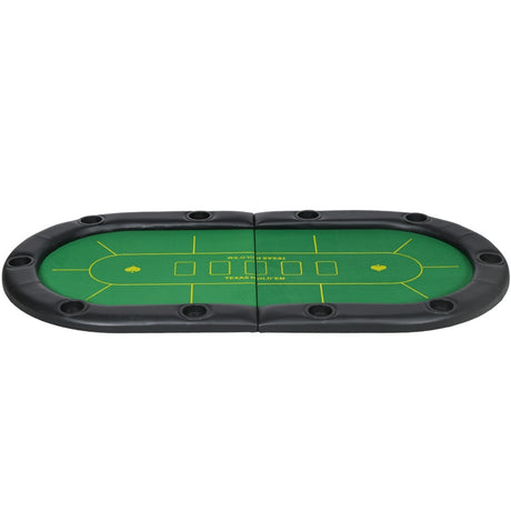 SPORTNOW Foldable Poker Mat, 10-Player Table Top with Cup Holder, Carry Bag - Green