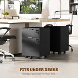 HOMCOM Two-Drawer Lockable Filing Cabinet - Black