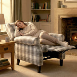 HOMCOM 160 Reclining Armchair, with Footrest - Grey and White