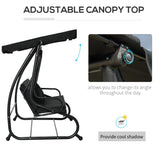 Outsunny Three-Seater Garden Swing Bed - Black