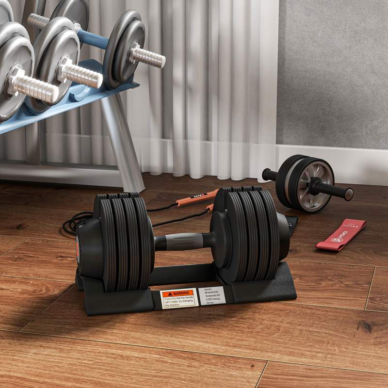 SPORTNOW Adjustable Dumbbells Set, 4-in-1 Weights Set with Storage Tray, Non-Slip Handle, 6kg, 11kg, 16kg, 20kg