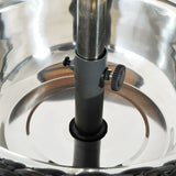 Outsunny PE Rattan Ice Bucket Table, Height Adjustable Liftable Outdoor Drinks Cooler, 52 cm Round Garden Beer Cocktail Table with Lid for Bar, Patio, Terrace, Brown