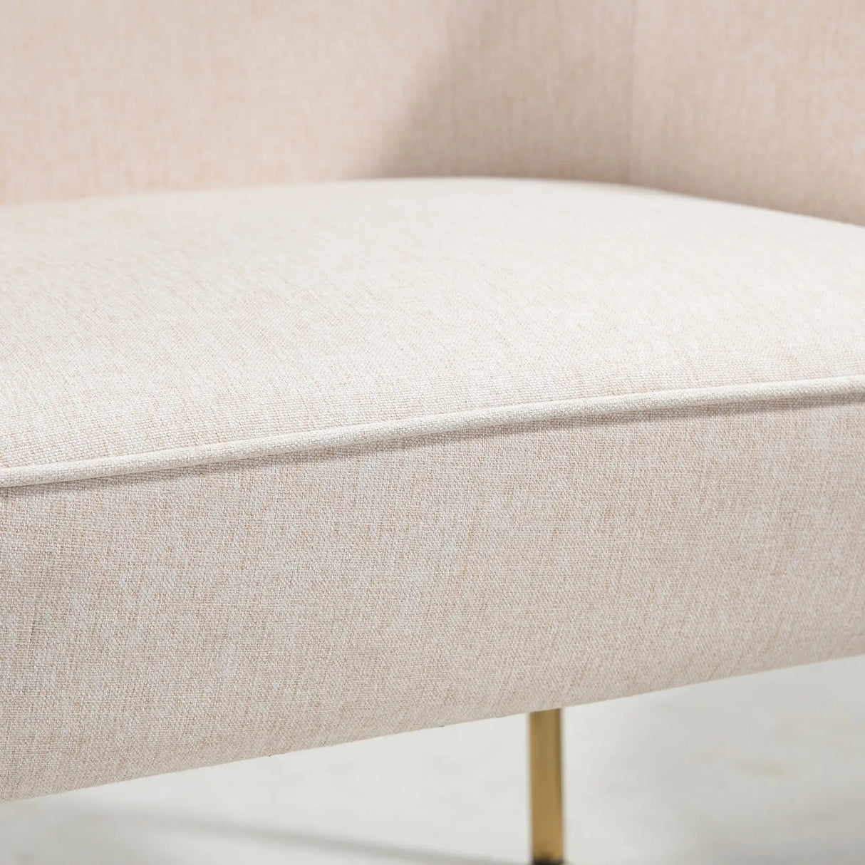 HOMCOM Accent Chair, Living Room Armchair, Vanity Chair with Gold Plating Metal Legs and Soft Padded Seat for Bedroom and Caf, Set of 2, White