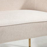 HOMCOM Accent Chair, Living Room Armchair, Vanity Chair with Gold Plating Metal Legs and Soft Padded Seat for Bedroom and Caf, Set of 2, White