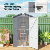 Outsunny 4.4ft x 3.3ft size Aluminium Frame and Plastic Wall Shed, with Foundation - Grey