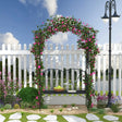 Outsunny Garden Bench, 2 Seater Outdoor Patio Bench, Metal Garden Loveseat with Arch for Vines and Climbing Plants, Black
