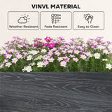 Outsunny Vinyl Raised Garden Bed Kit, 3 x 3 x 1ft Modular Elevated Garden Box with Slotting Legs and Open Bottom, Dark Grey