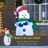 HOMCOM 4ft Inflatable Standing Christmas Decoration Large Waterproof Snowman with LED and Inflator