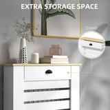 HOMCOM 95.5H x 78Wcm Radiator Cover, with Drawer - White