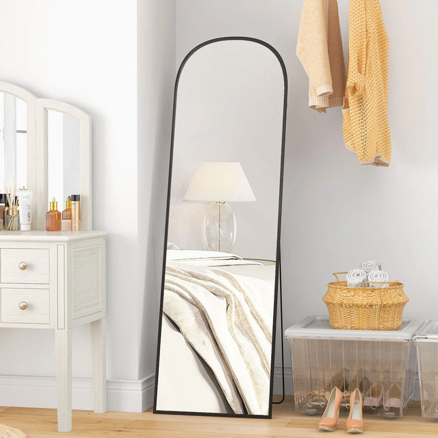 HOMCOM 162cm Aluminium Frame Standing Mirror - Black