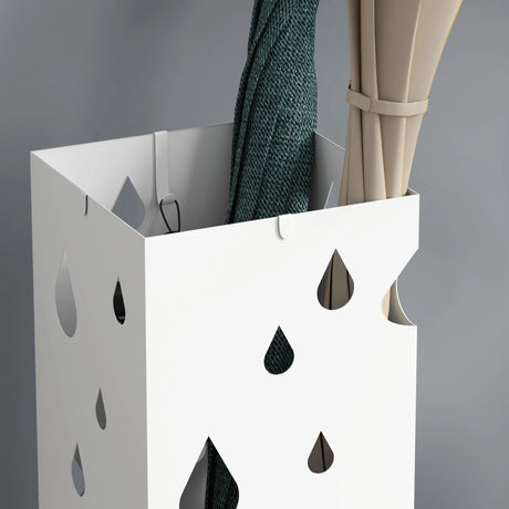HOMCOM Six-Umbrella Steel Holder Stand - White