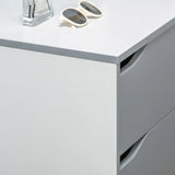 HOMCOM Drawer Chest, 3-Drawer Storage Cabinet Unit with Pine Wood Legs for Bedroom, Living Room, 75cmx42cmx75cm, Grey