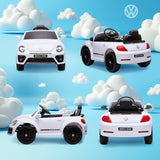 AIYAPLAY Volkswagen Beetle Licensed 12V Ride on Car w/ Remote Control, Suspension Wheels, Soft Start, Lights, Music, White