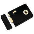 4X3" DUAL HANDED RIM LATCH C/W SNIB - BLACK JAPANNED - EACH