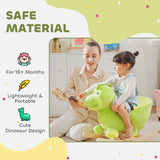 HOMCOM Kids Rocking Horse, Plush Ride-On Dinosaur Seat, with Seat Safety Belt, 32 Songs, Ride-On Horse