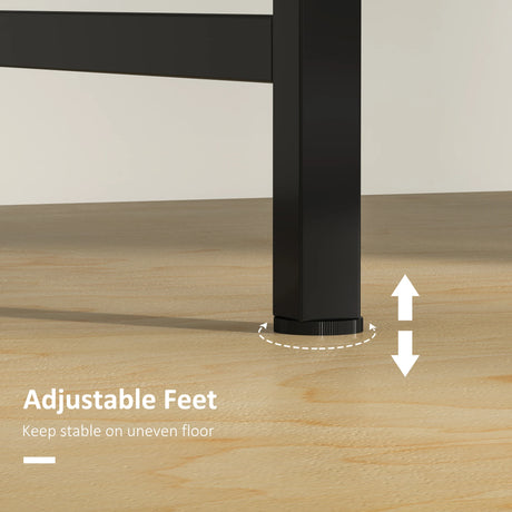 HOMCOM 2-Tier Computer Desk, 100 x 60 cm, Rustic Brown