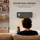 HOMCOM 2000W Ceramic Electric Heater with Fan, Adjustable Thermostat, Wall Mounted - Black