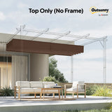 Outsunny Retractable Pergola Cover, 2.55 x 2.5 m Replacement Canopy Fabric for 3 x 3 m Frame, Roof Top Only, Brown