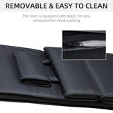 Outsunny Garden Sun Lounger Cushion Replacement Soft Sunbed Reclining Chair Relaxer Pad with Pillow, Cushion ONLY - Black