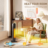 HOMCOM 2000W Ceramic Electric Heater with Fan, Timer, Oscillation - Black