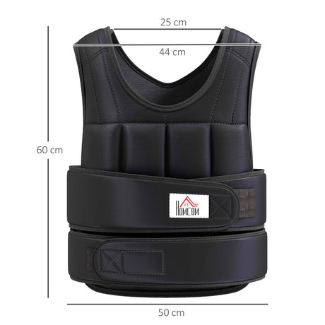 HOMCOM 15kg Weighted Vest, Adjustable Running Weight Vest with 38 Weight Bags for Men or Women Cardio Exercise, Black