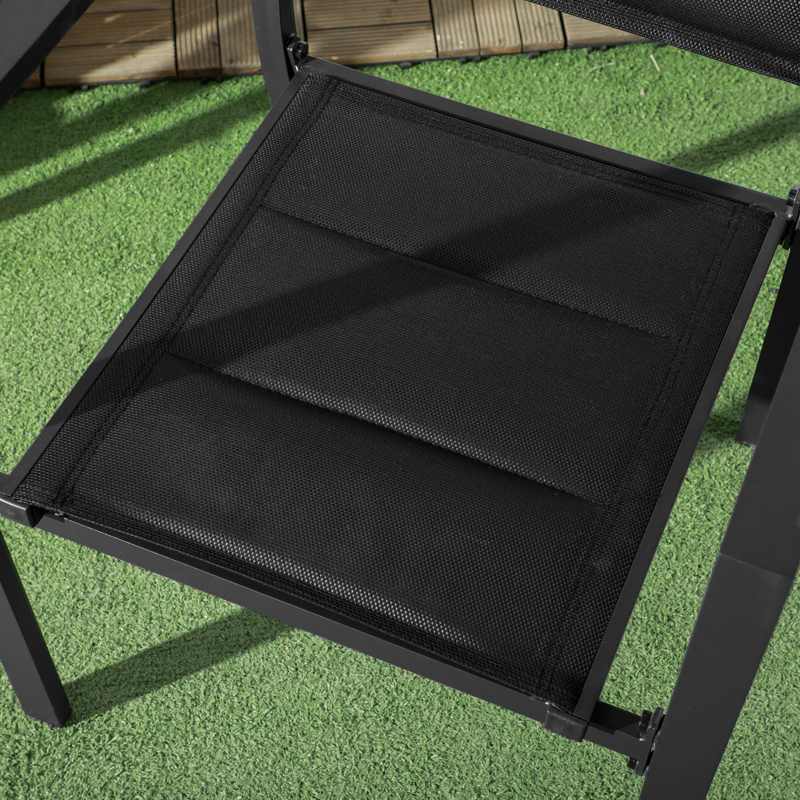 Outsunny Set of Two Aluminium Stacking Garden Chairs - Black