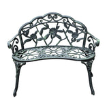 Outsunny Cast Aluminum Garden Bench-Antique Green