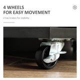 Vinsetto Seven-Drawer Filing Cabinet, with Wheels - Black