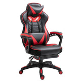 Vinsetto Computer Gaming Chair, Racing Desk Chair with Lumbar Support and Footrest, PU Leather Gamer Chair with Headrest and Swivel Wheels for Home, Red