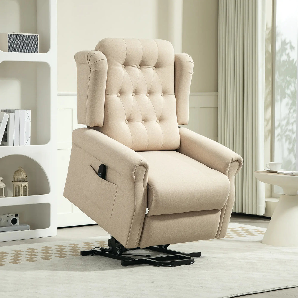 HOMCOM 45 Lifting Riser and Recliner Armchair  - Beige
