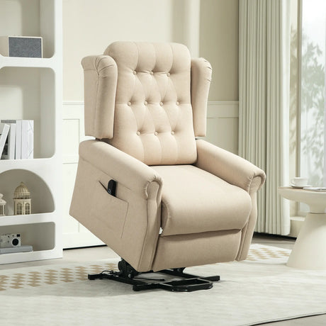 HOMCOM 45 Lifting Riser and Recliner Armchair  - Beige